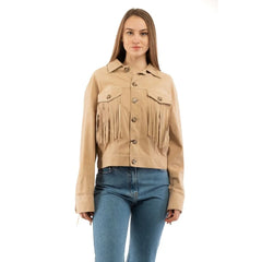 Moschino Beige Leather Jacket - IT40