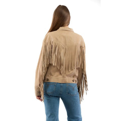 Moschino Beige Leather Jacket - IT40