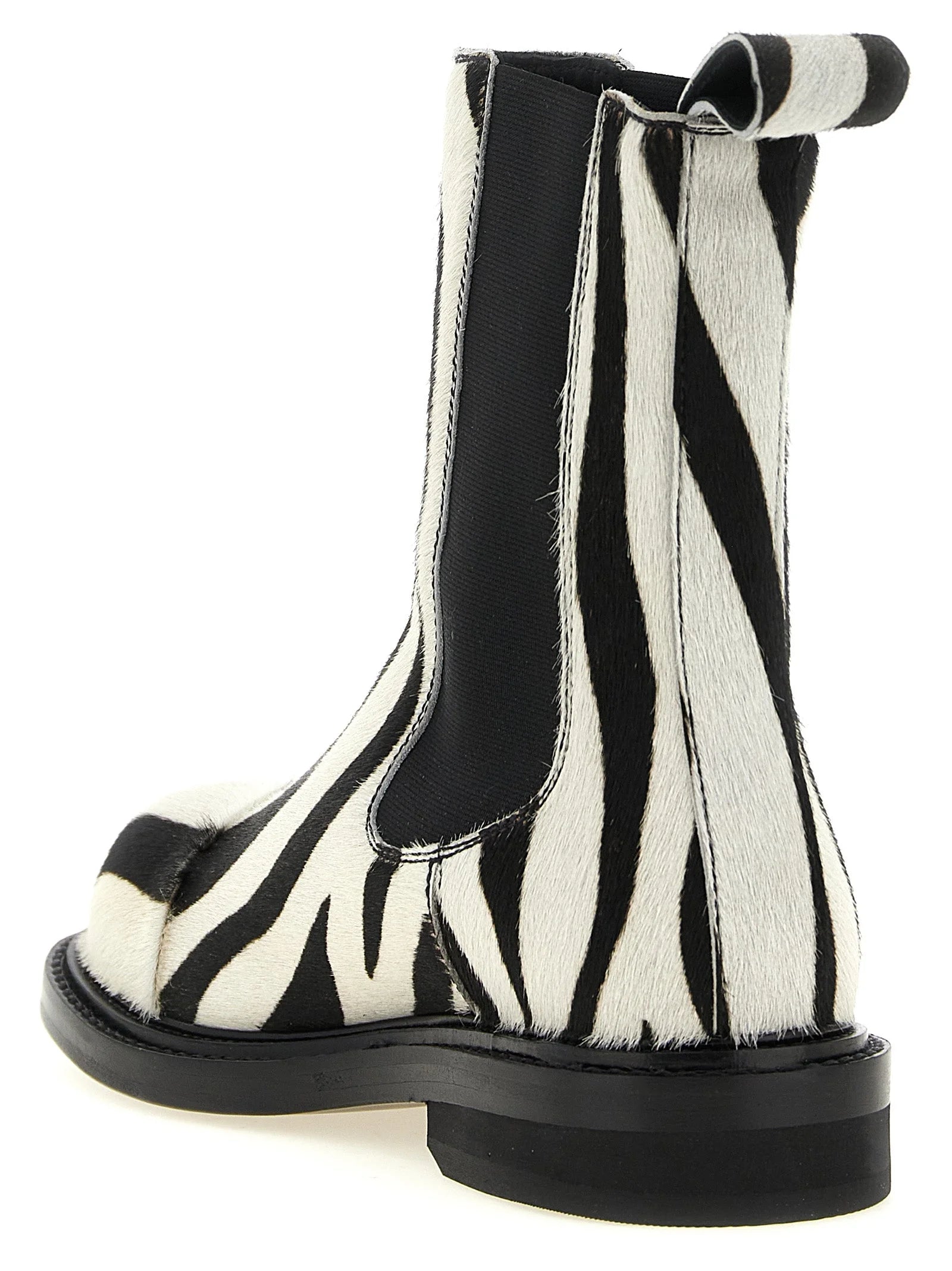 Moschino Bicolor Calfskin Ankle Boots - EU38/US8