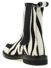 Moschino Bicolor Calfskin Ankle Boots - EU38/US8