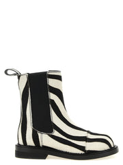 Moschino Bicolor Calfskin Ankle Boots - EU38/US8