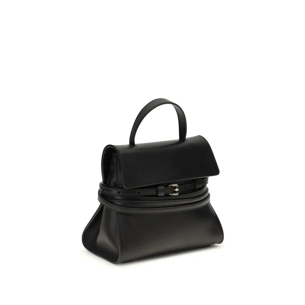 Moschino Black Calf Leather Bos Taurus Handbag