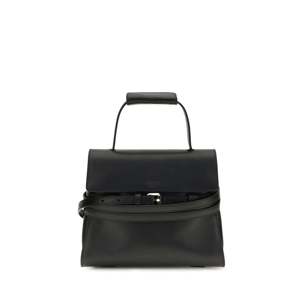 Moschino Black Calf Leather Bos Taurus Shoulder Bag