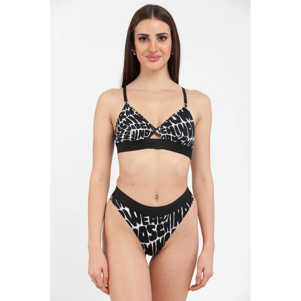 Moschino Black Cotton Bikini