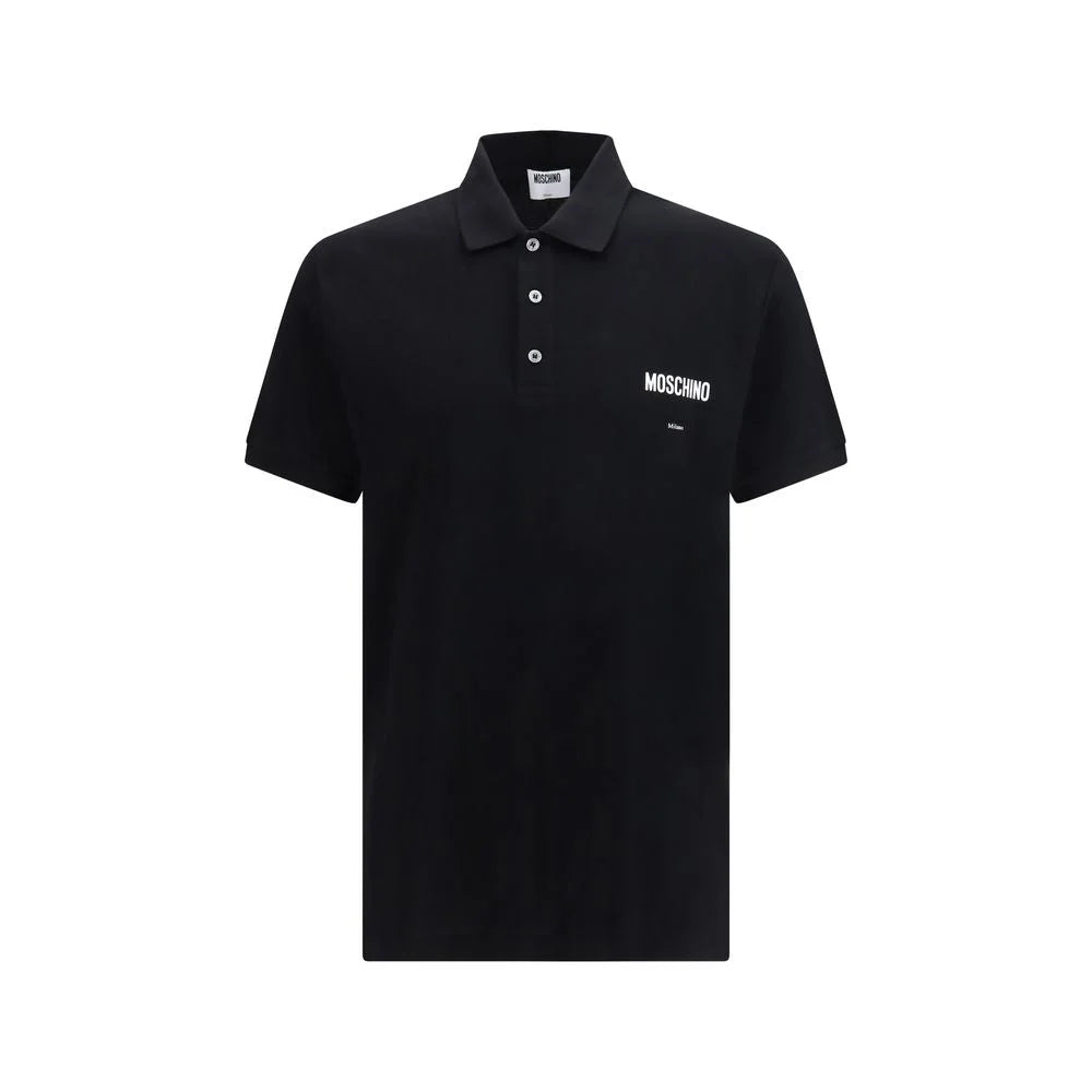 Moschino Black Cotton Polo Shirt