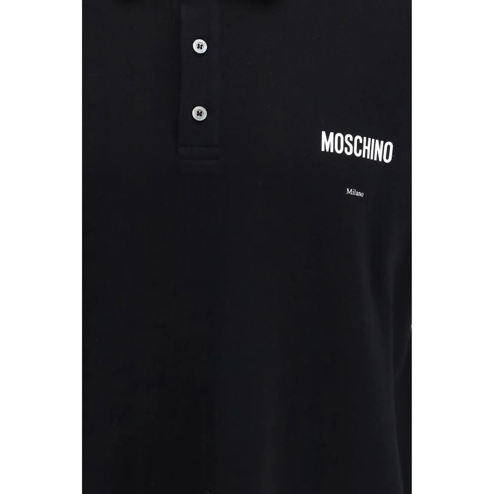 Moschino Black Cotton Polo Shirt