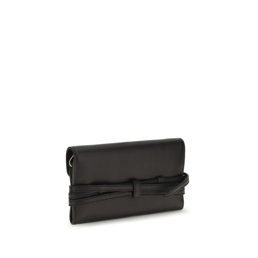 Moschino Borsa a tracolla in pelle di capra nera