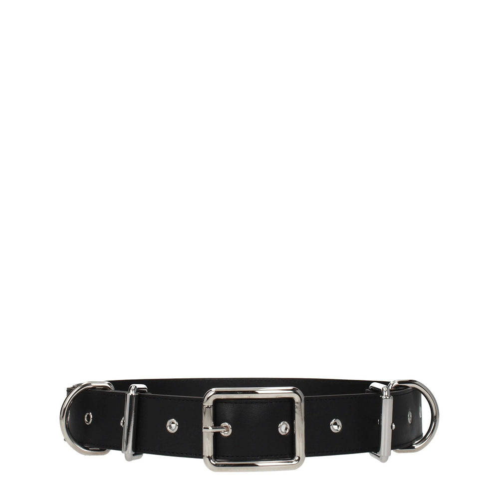 Moschino Black Leather Belts - 46 cm / 18 Inches