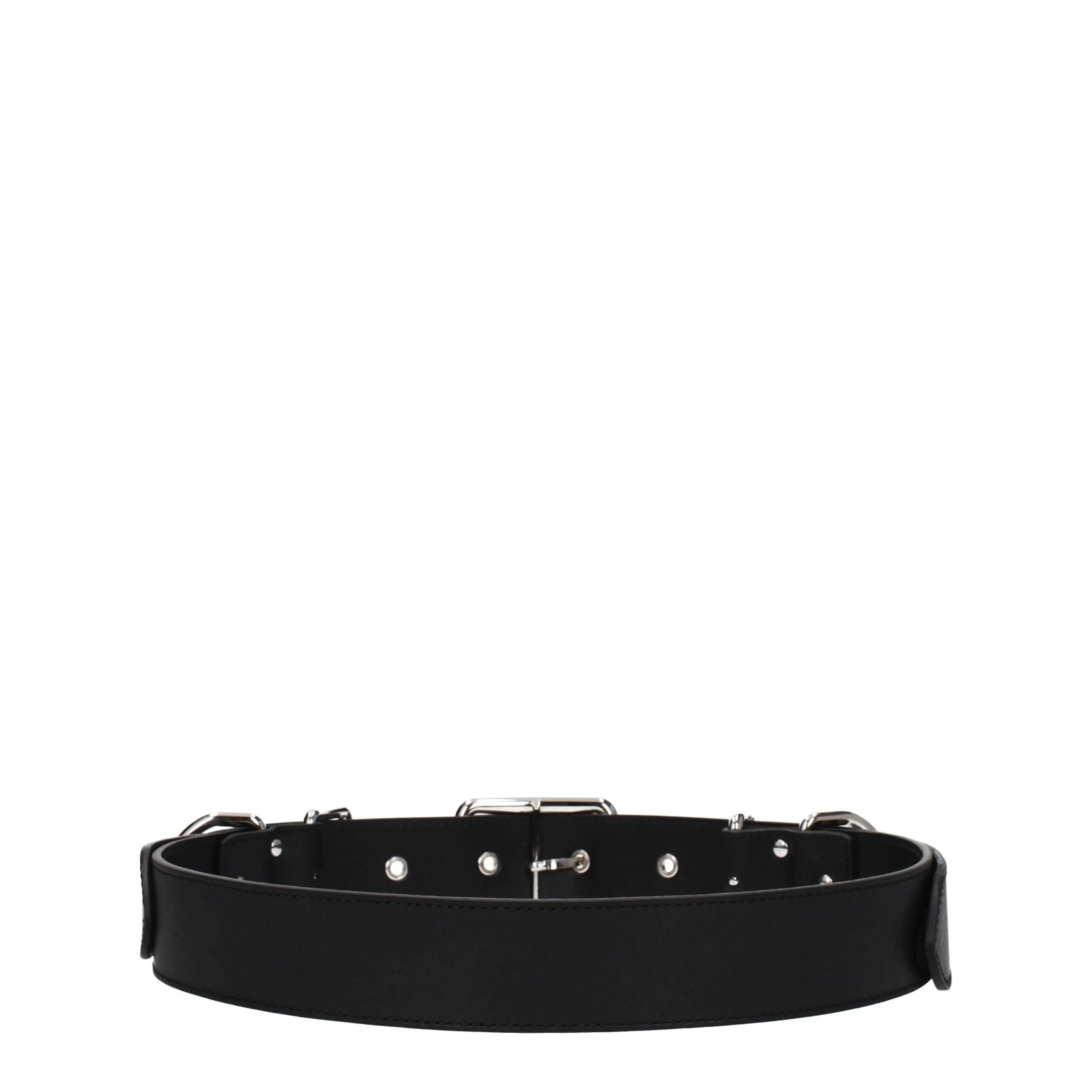 Moschino Black Leather Belts - 46 cm / 18 Inches