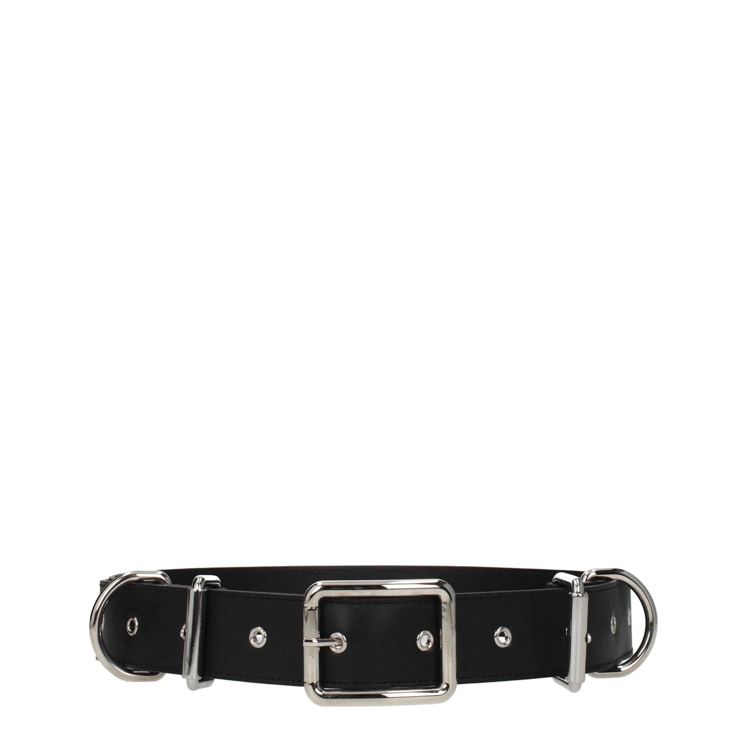 Moschino Black Leather Belts - 46 cm / 18 Inches