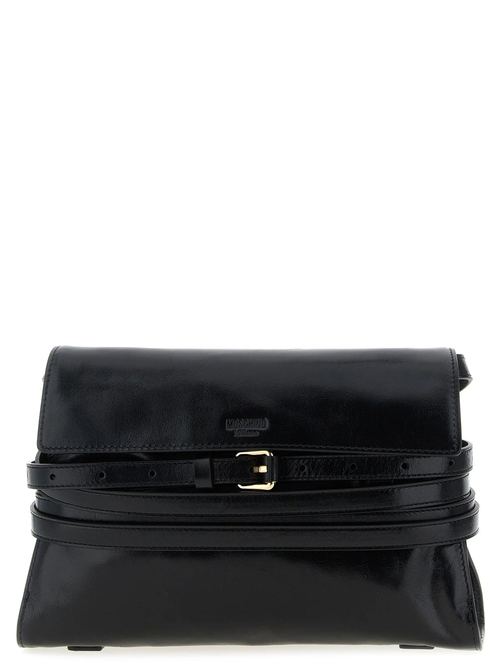 Moschino Black Leather Crossbody Bag