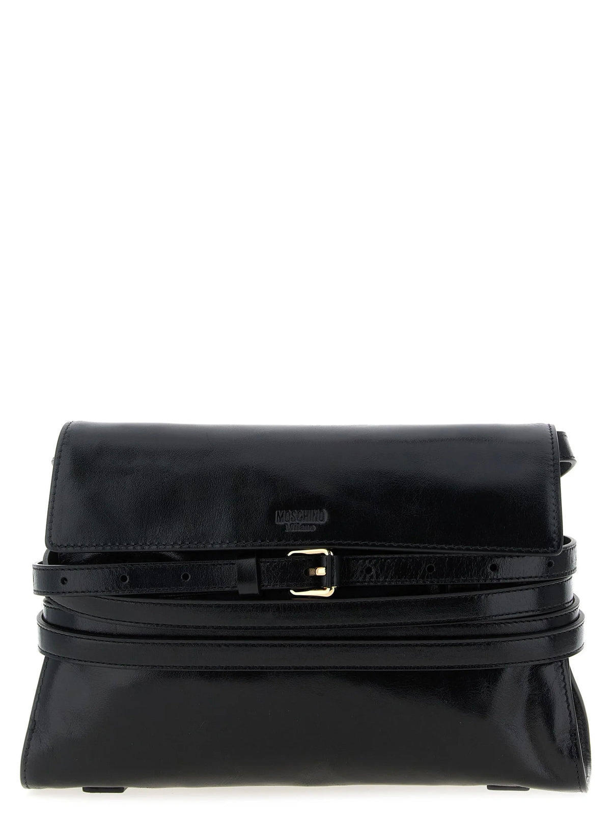 Moschino Black Leather Crossbody Bag