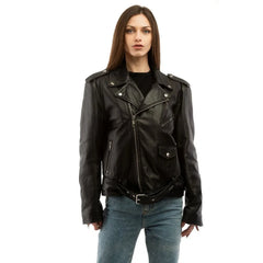 Moschino Black Leather Jacket - IT40
