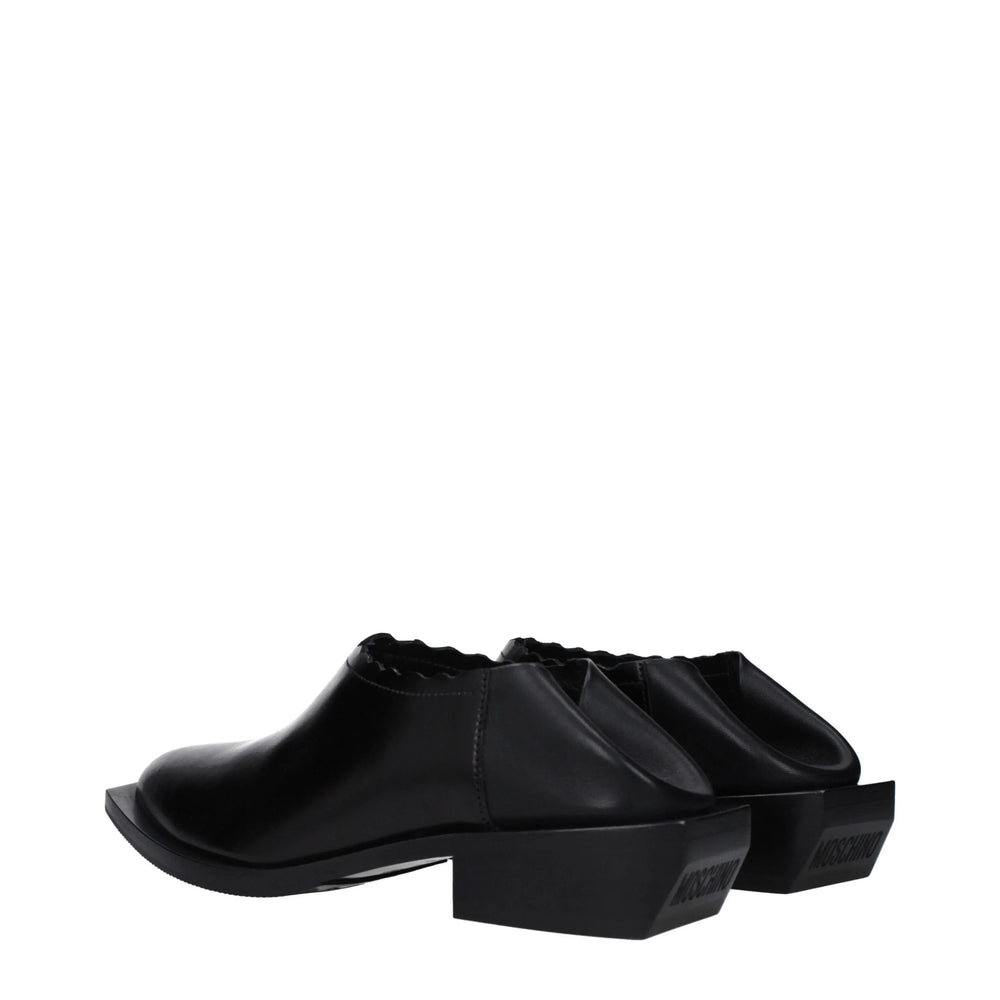 Moschino fekete bőr papucsok