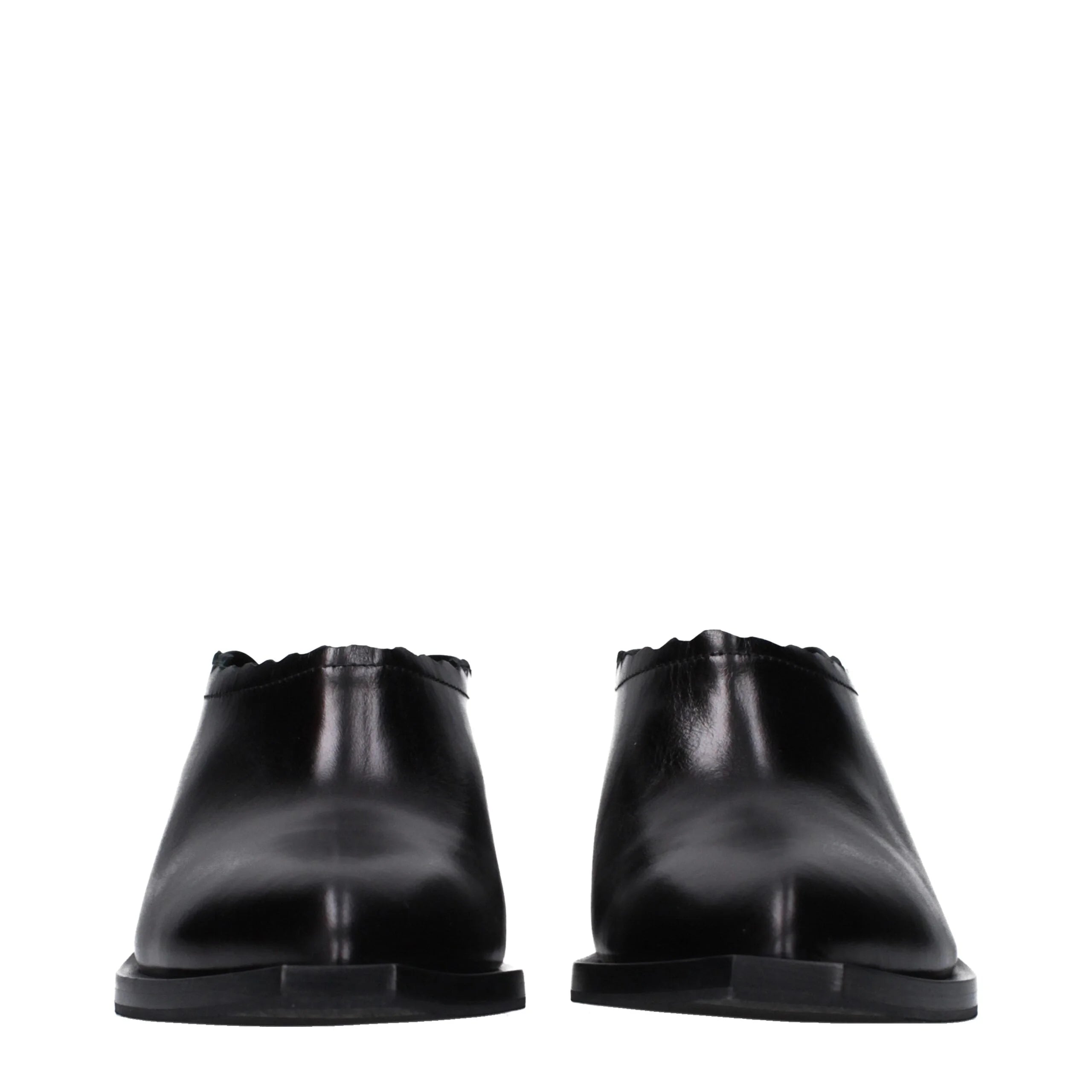 Moschino Black Leather Mules