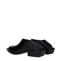 Moschino Black Leather Mules