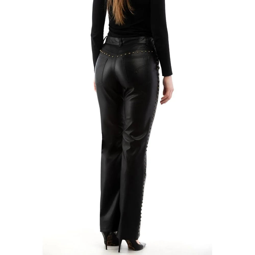 Moschino Black Leather Pants - IT40