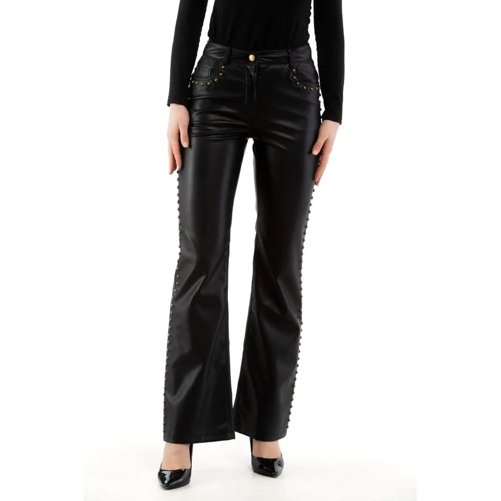 Moschino Black Leather Pants - IT40