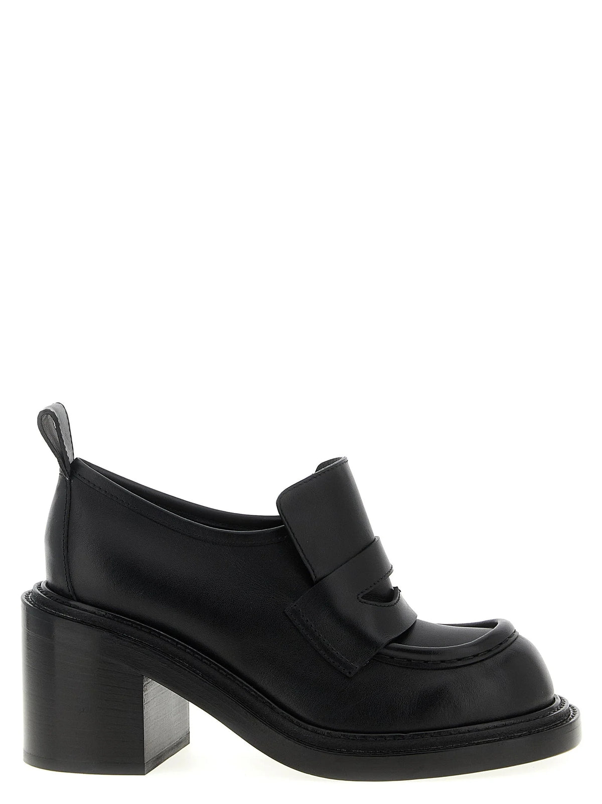 Moschino Black Leather Platform Loafers