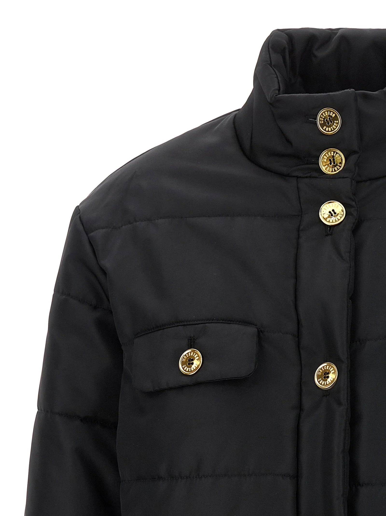 Moschino Black Polyamide Full-Length Jacket - IT44
