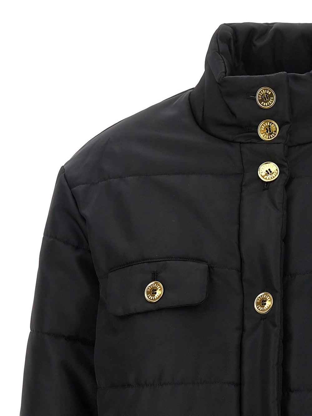 Moschino Black Polyamide Full-Length Jacket - IT44