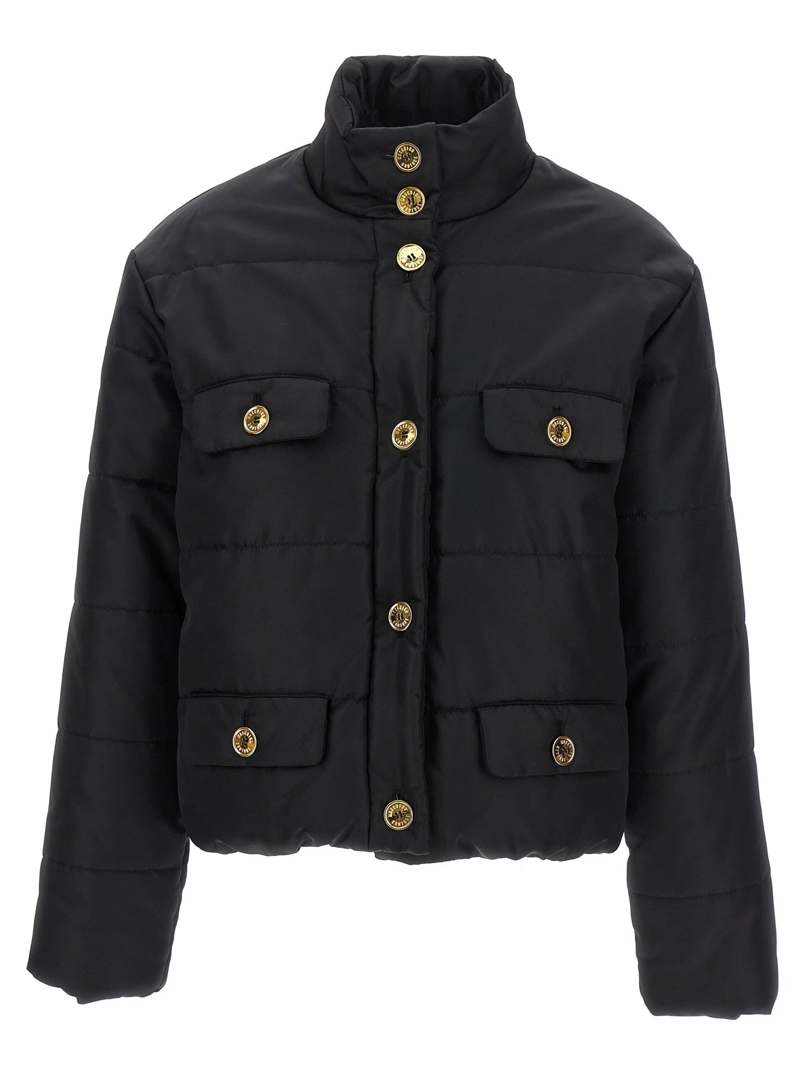 Moschino Black Polyamide Full-Length Jacket - IT44
