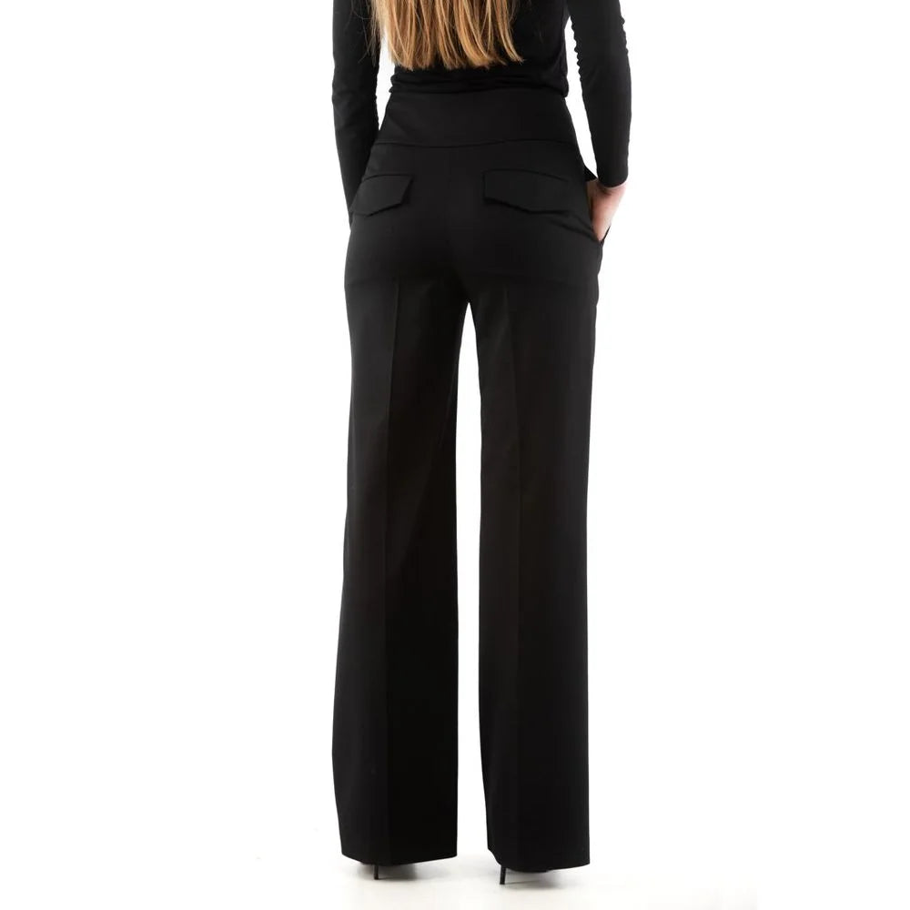 Moschino Black Polyester Casual Pants - IT40