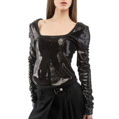 Moschino Black Polyester Long Sleeve T-Shirt - IT40