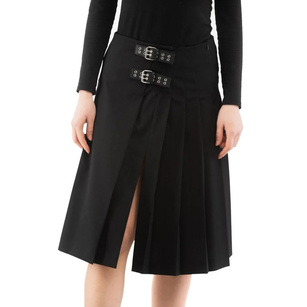 Moschino Black Polyester Midi Skirt - IT40