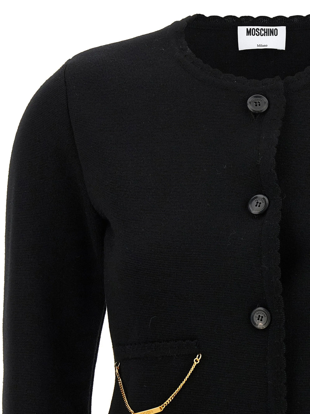 Moschino Black Virgin Wool Cardigan - IT42