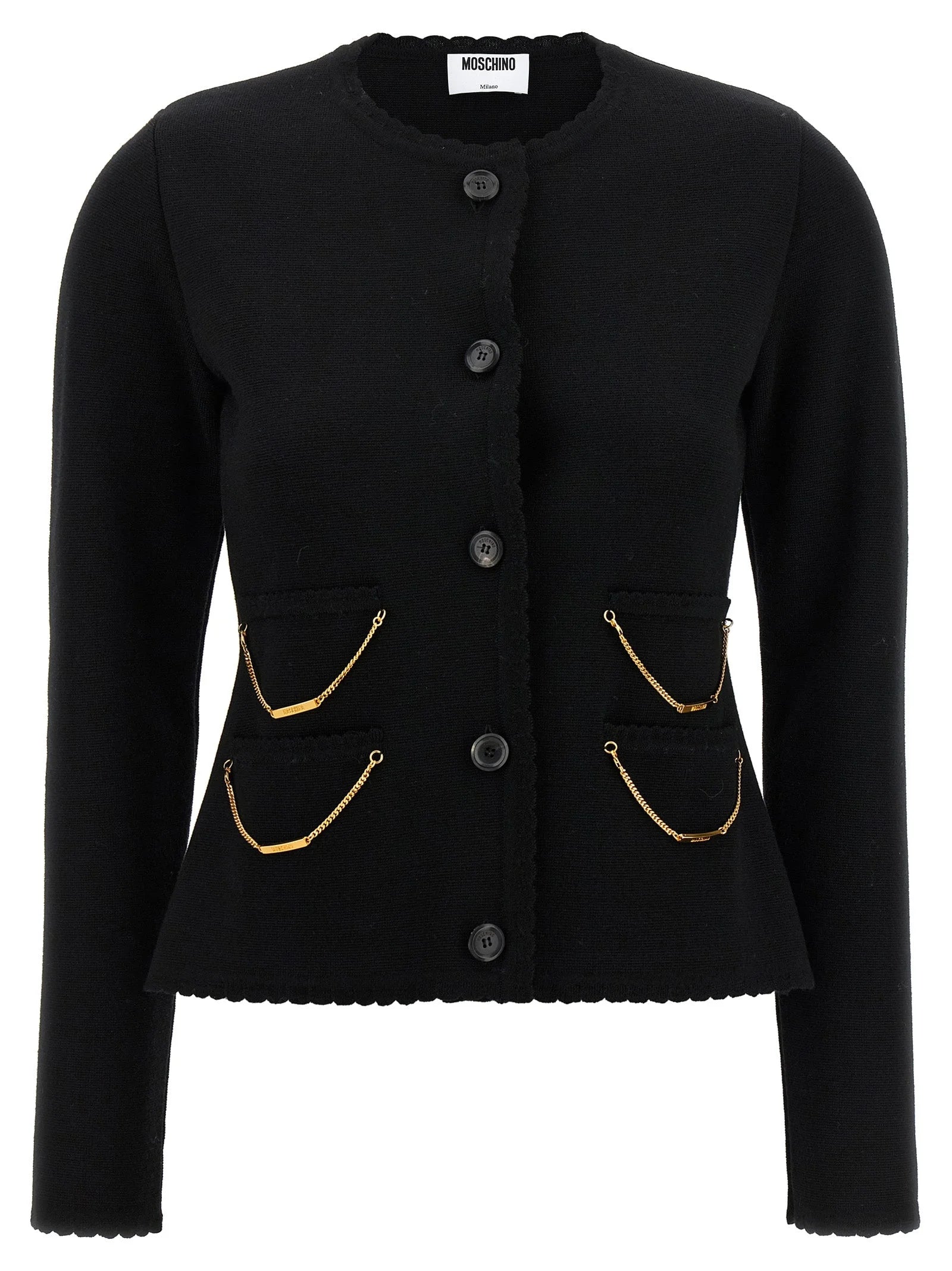 Moschino Black Virgin Wool Cardigan - IT42