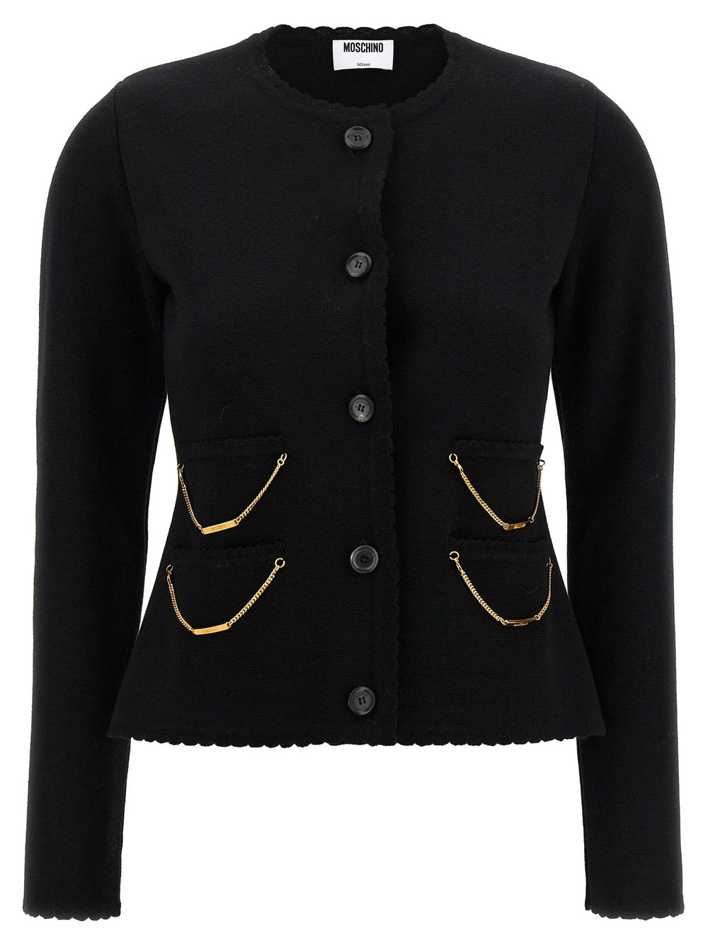 Moschino Black Virgin Wool Cardigan - IT42