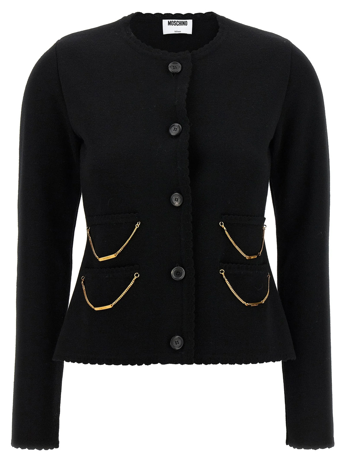 Moschino Black Virgin Wool Cardigan - IT42