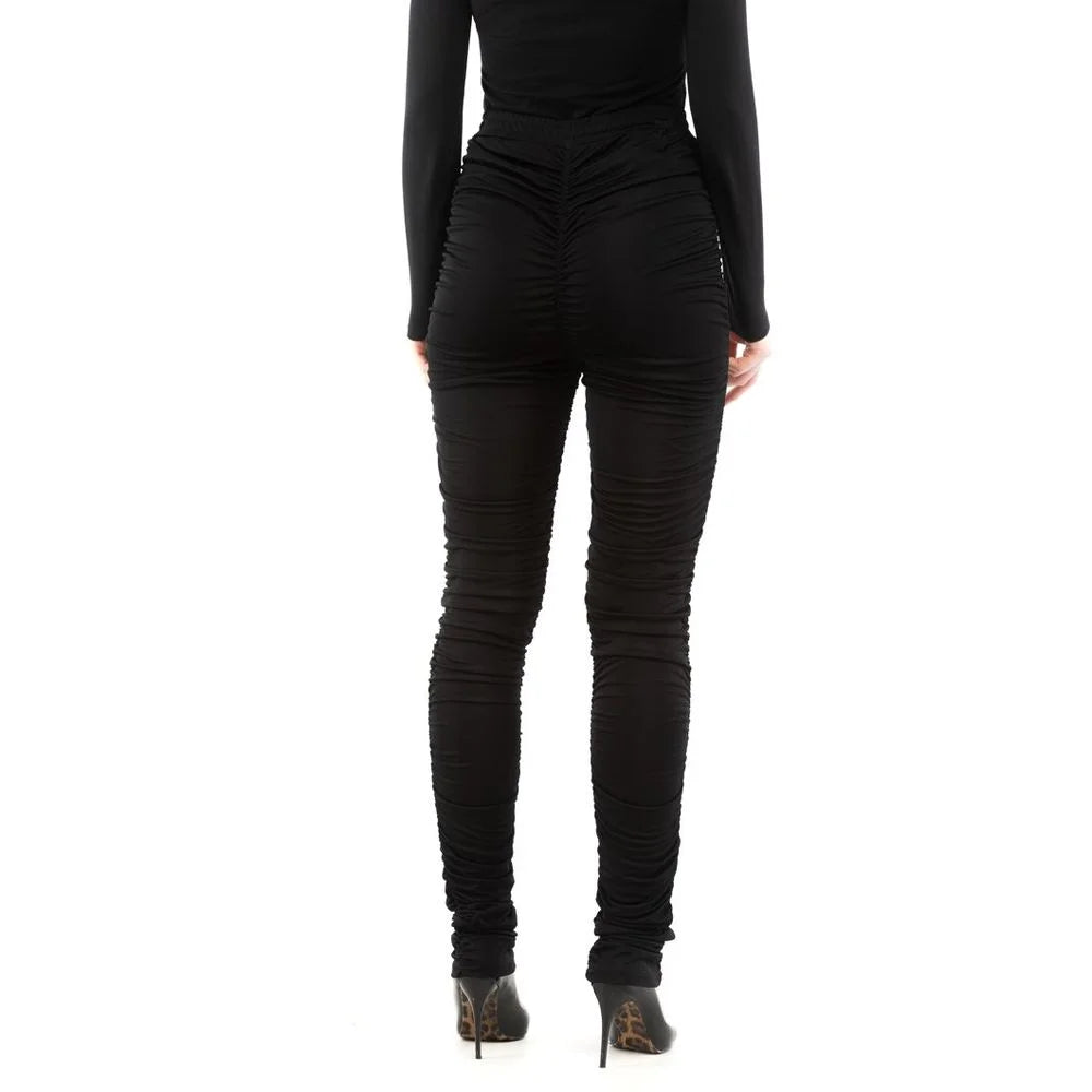 Moschino Black Viscose Casual Pants