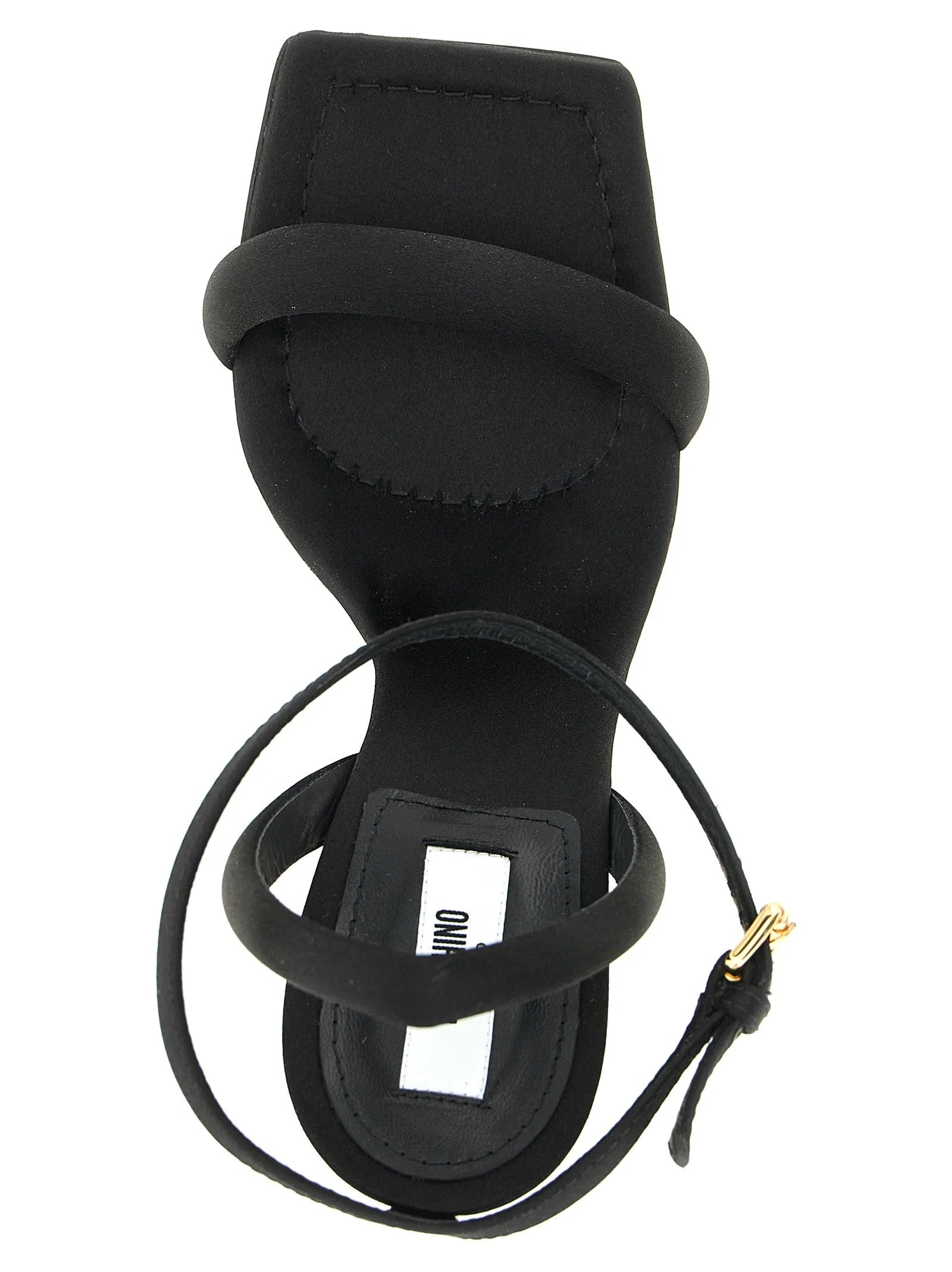 Moschino Black Viscose Stiletto Heel Sandals