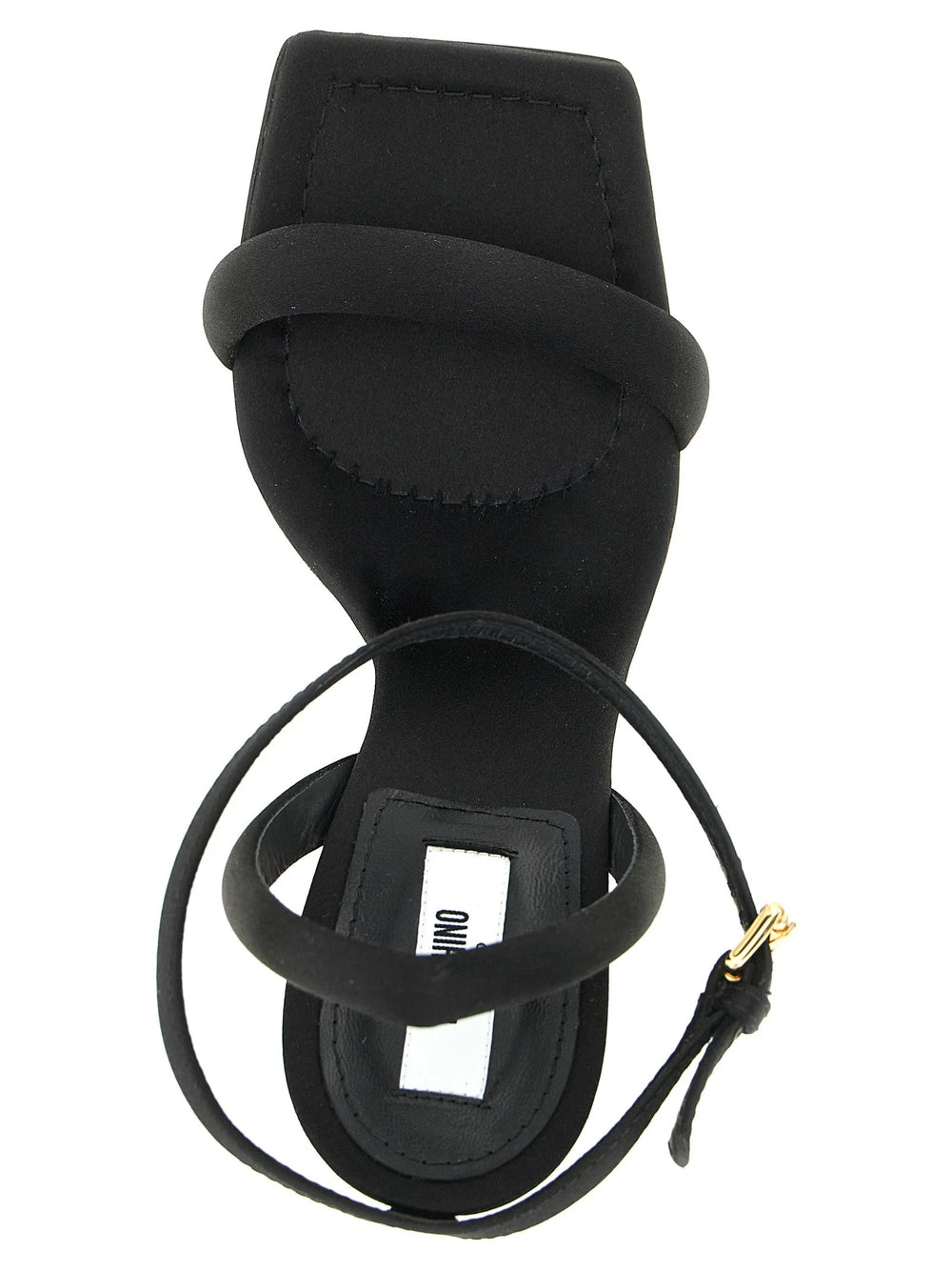 Moschino Black Viscose Stiletto Heel Sandals