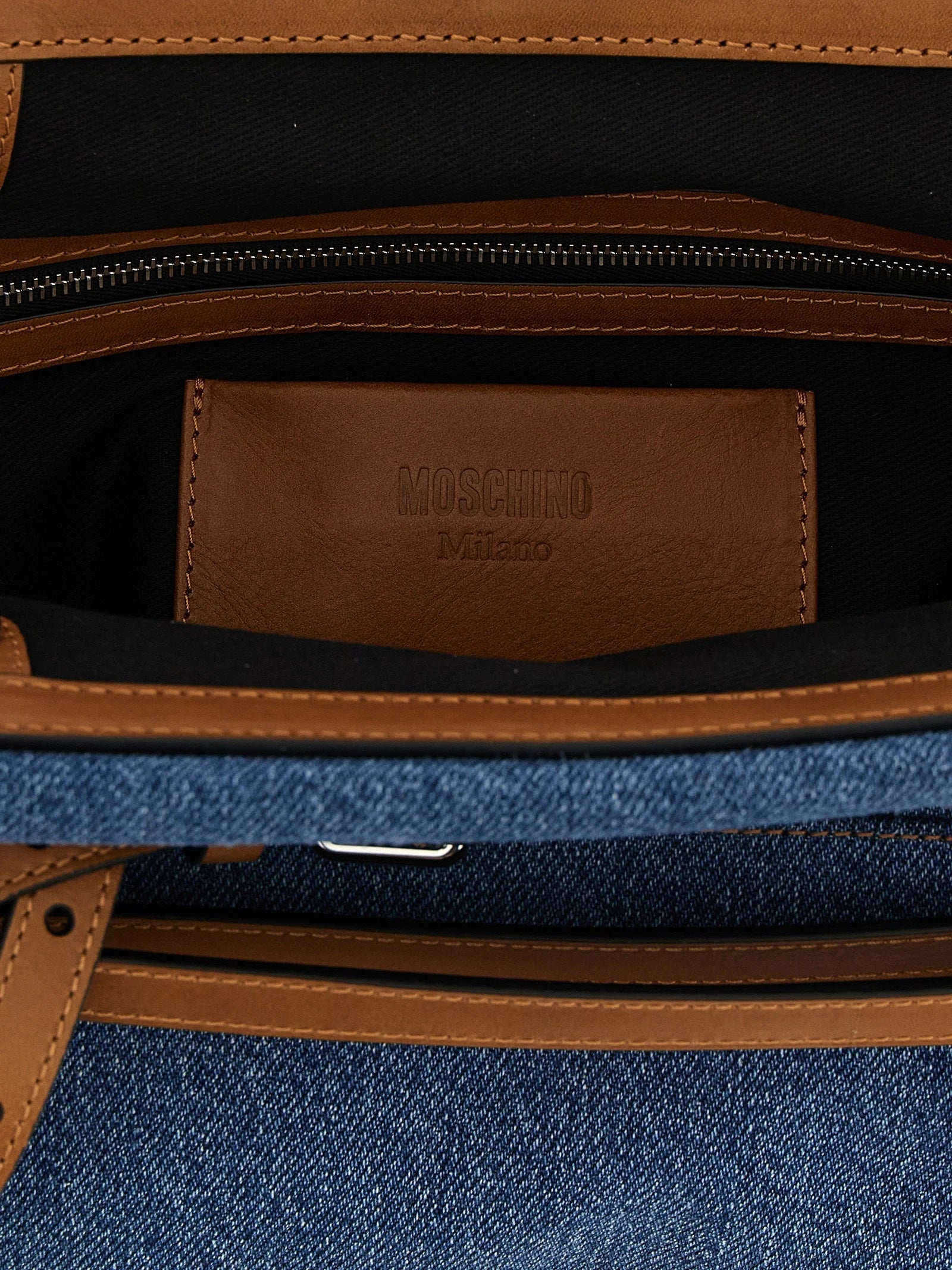 Moschino Blue Cotton Clutch Bag