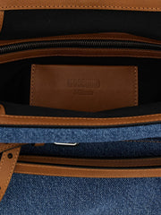Moschino Blue Cotton Clutch Bag