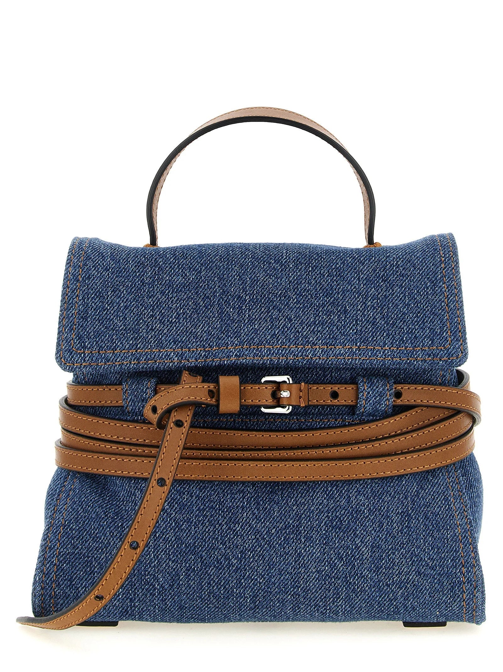 Moschino Blue Cotton Handbag