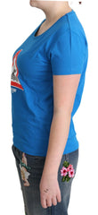 Moschino Blue Cotton Swim Graphic Triangle T-shirt