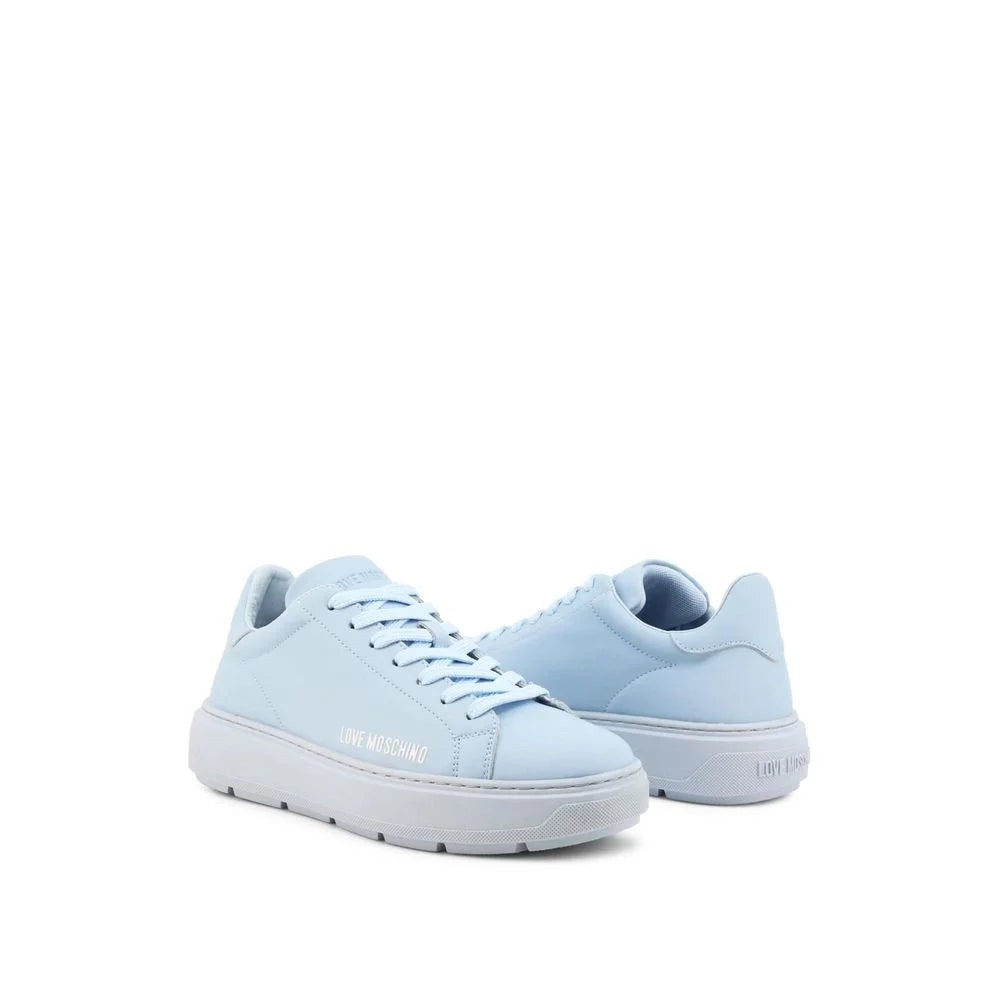 Moschino Blue Leather Low Top Sneakers - EU36/US6