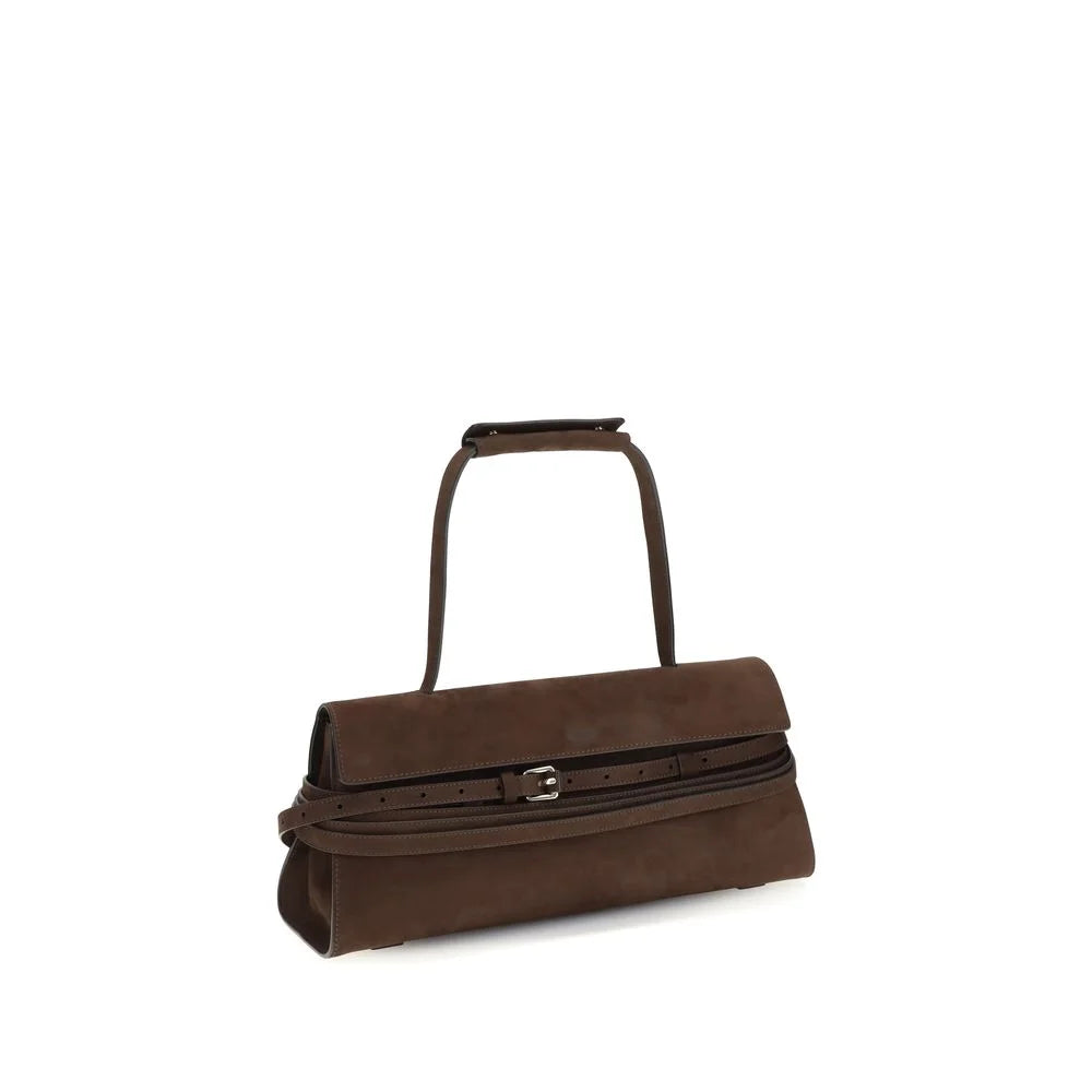 Moschino Brown Calf Leather Bos Taurus Handbag