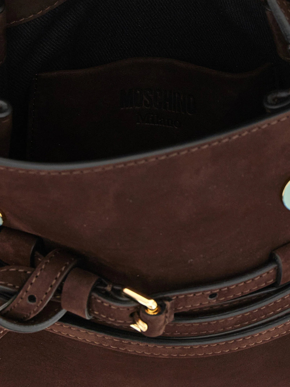 Moschino Brown Calfskin Handbag