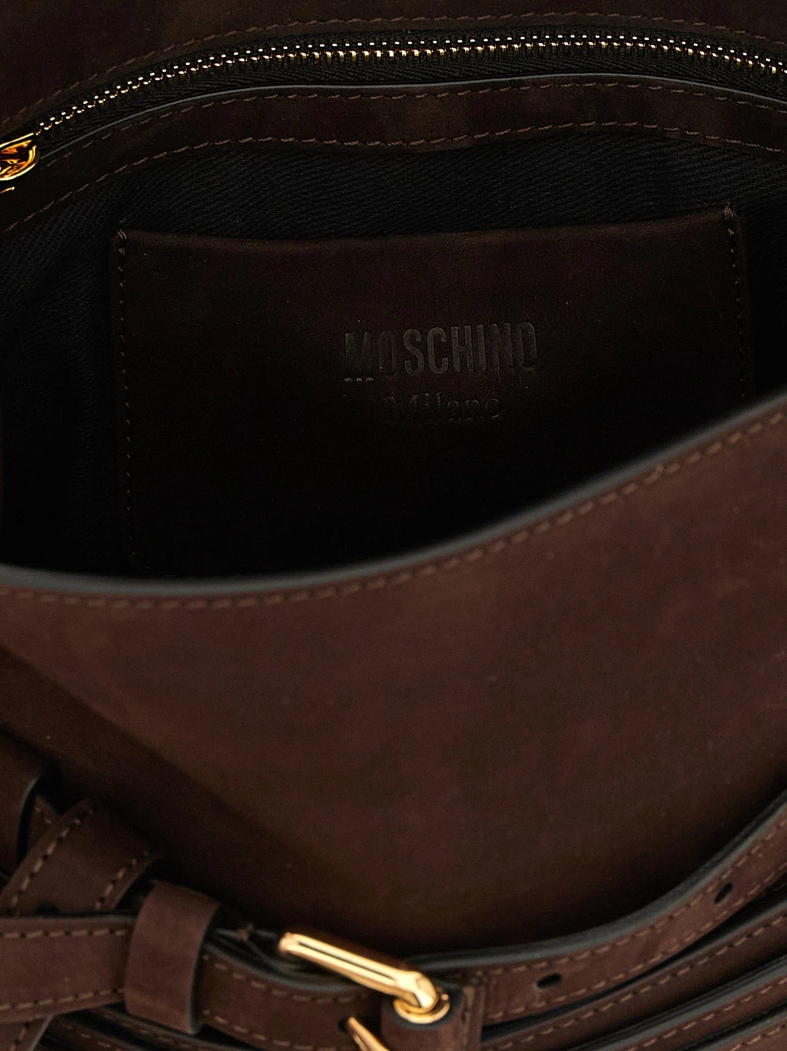 Moschino Brown Calfskin Handbag