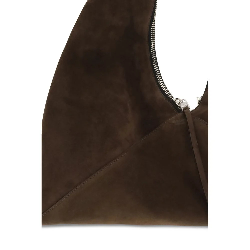 Moschino Brown Suede Leather Shoulder Bag