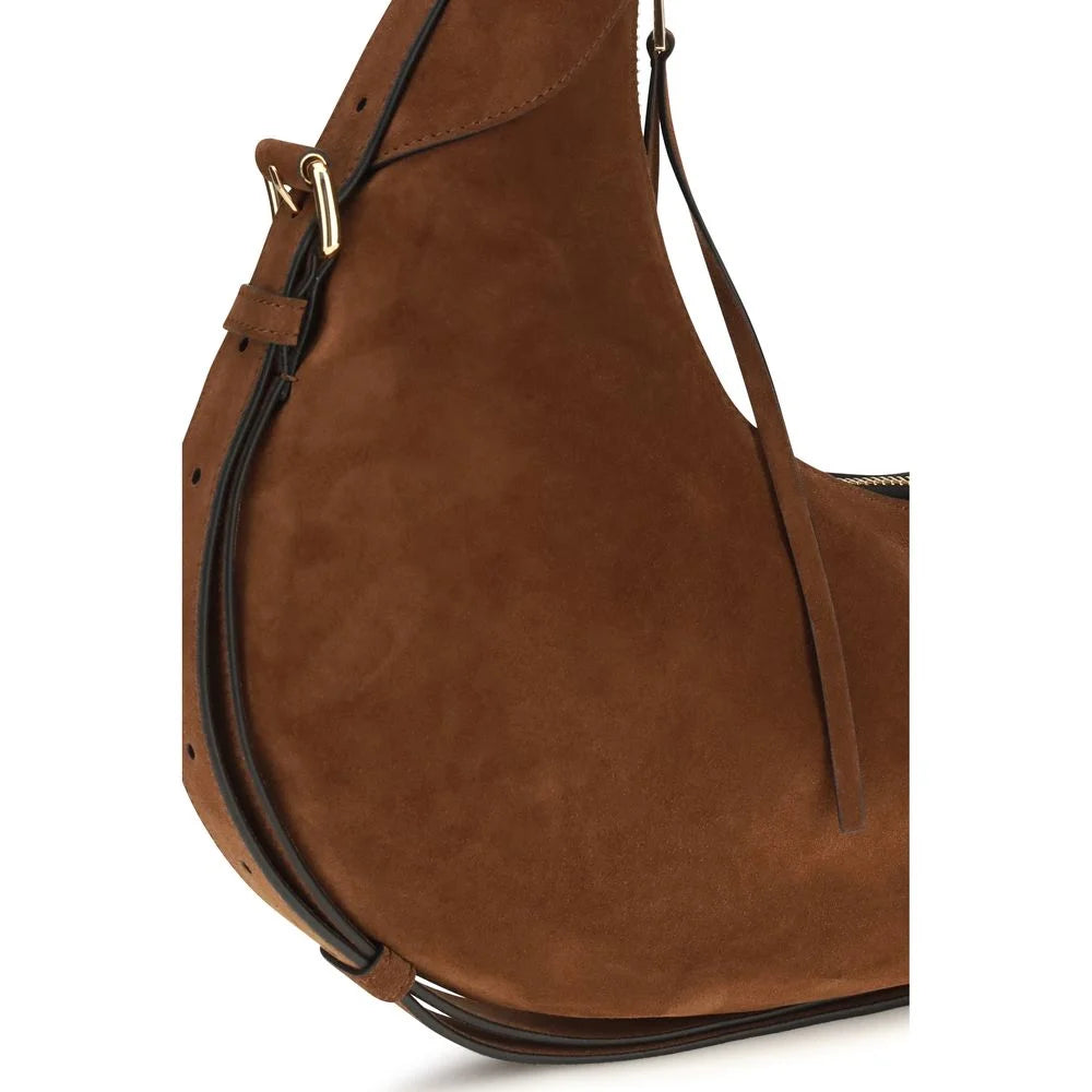 Moschino Brown Suede Leather Shoulder Bag