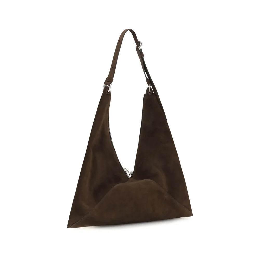 Moschino Brown Suede Leather Shoulder Bag