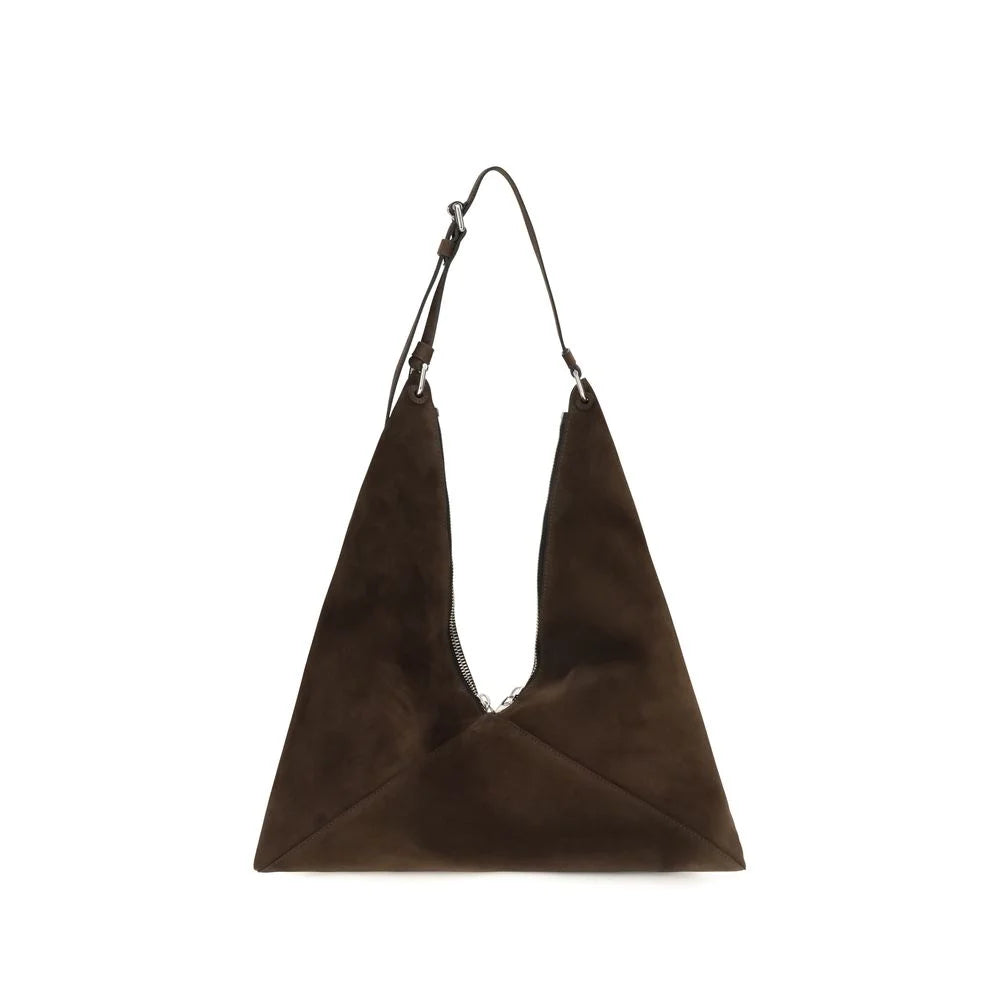 Moschino Brown Suede Leather Shoulder Bag