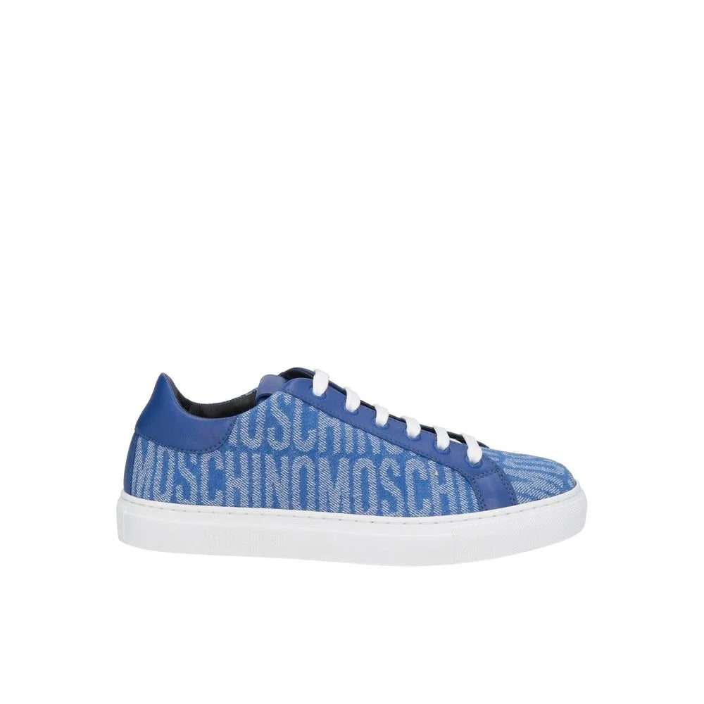 Moschino Couture Blue Leather Low Top Sneakers - EU37/US7
