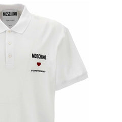 Moschino Couture White Cotton Polo Shirt